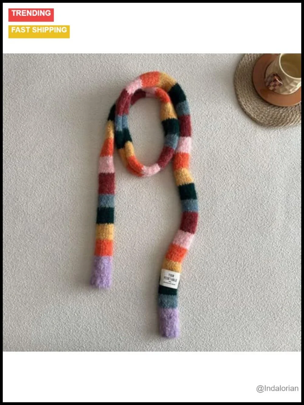 Skinny Long Knit Scarf Women Winter Fashion Y2K Neck Accessory Harajuku